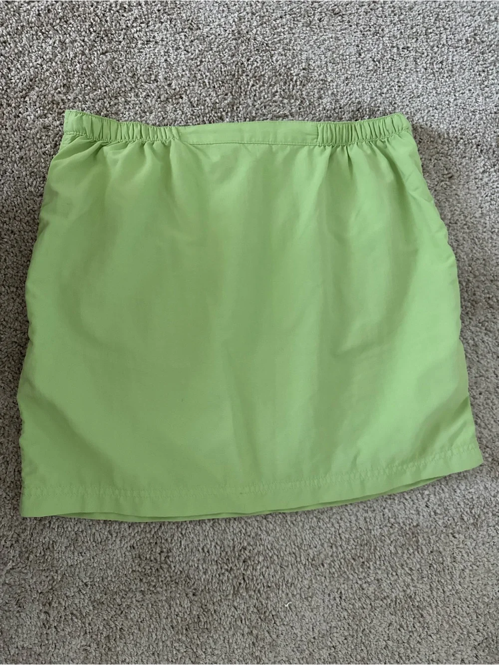 L.L. Bean Bright Green Drawstring Mini Skirt